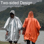 Capa de Chuva Multifuncional Refletora, Resistente ao Vento e Espessada para Ciclismo ao Ar Livre, 130 x 100 cm (Laranja)