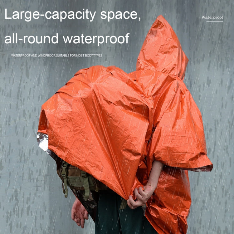 Capa de Chuva Multifuncional Refletora, Resistente ao Vento e Espessada para Ciclismo ao Ar Livre, 130 x 100 cm (Laranja)