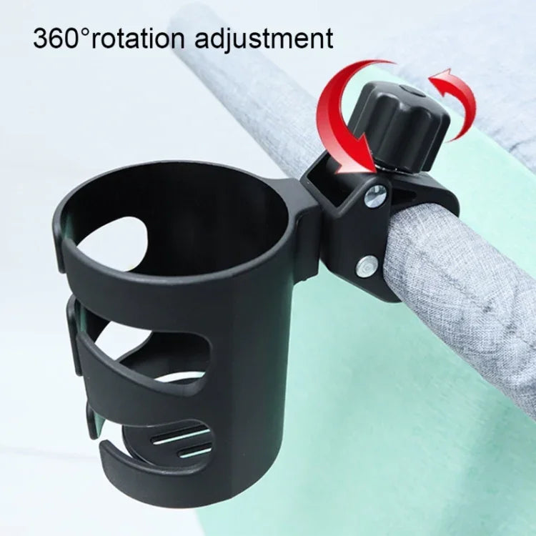 Suporte Universal para Copos de Carrinho de Bebé com Rotação de 360 Graus, Suporte para Copos Preto