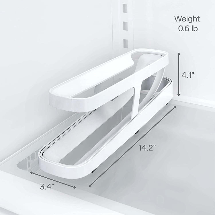 Caixa Automática de Armazenamento de Ovos para Frigorífico, Dispensador de Ovos em Plástico com Rolamento, Recipiente para Ovos, 2 Camadas