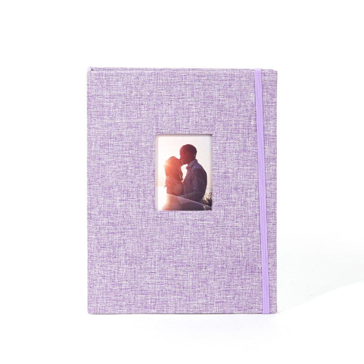 Álbum de Fotos de Algodão e Linho com 208 Bolsos de 3 polegadas, Porta Cartões Fotográficos, Caqui, Roxo, Cinzento, Rosa, Azul