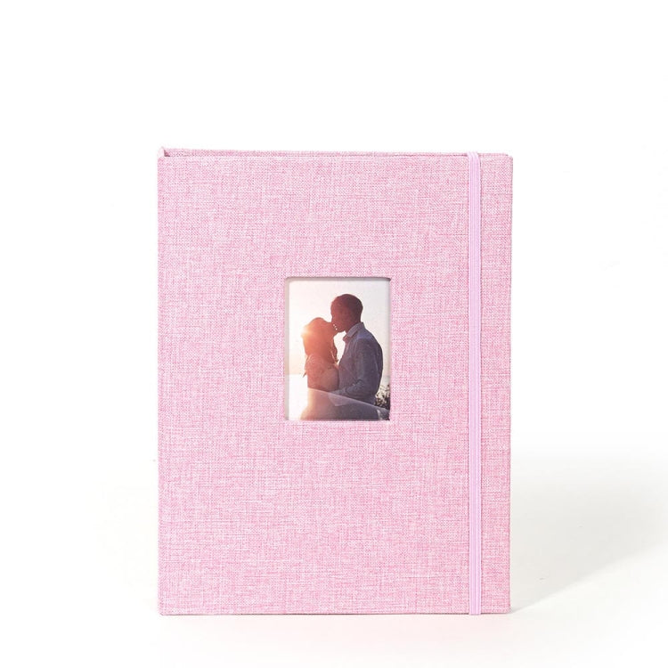Álbum de Fotos de Algodão e Linho com 208 Bolsos de 3 polegadas, Porta Cartões Fotográficos, Caqui, Roxo, Cinzento, Rosa, Azul