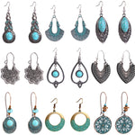 Brincos de Estilo Étnico Turquesa, Temperamento Simples Vintage, E2203-3, E2204-6, E2204-7