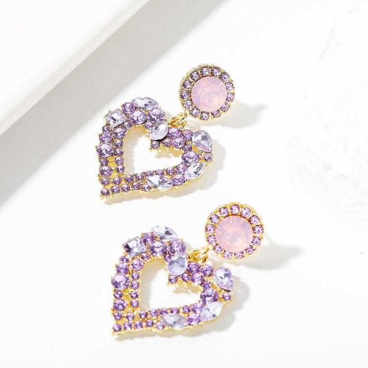 Brincos de Agulha de Prata com Amor, Brincos Simples, E2109-12 Diamante Roxo, E2109-13 Diamante Branco, E2112-9 Amor Assimétrico Dourado, E2112-10 Amor Assimétrico Branco K