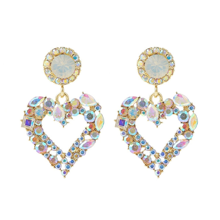 Brincos de Agulha de Prata com Amor, Brincos Simples, E2109-12 Diamante Roxo, E2109-13 Diamante Branco, E2112-9 Amor Assimétrico Dourado, E2112-10 Amor Assimétrico Branco K