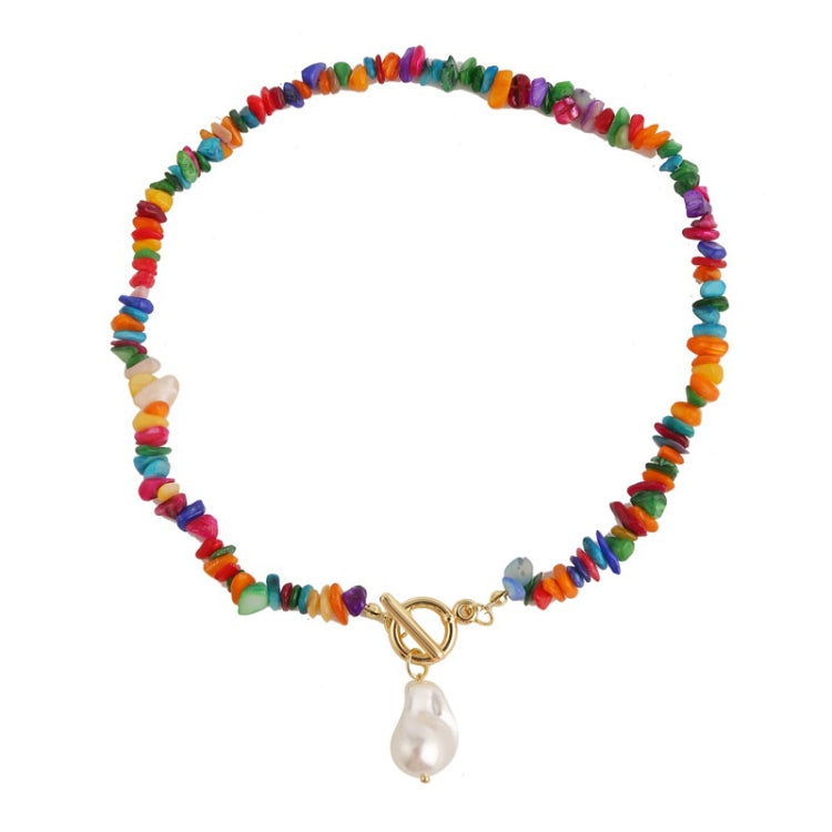 Boho Colorful Broken Natural Stone Necklace, Model:, N2105-9 Color Stone Pearl Pendant, N2206-8 Pink Stone, N2206-9 Light Blue Stone, N2206-10 Multi-color Stone, N2206-11 Transparent Stone, N2106-23 Pink Stone Single Chain                              ...