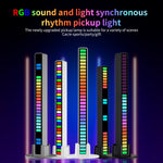 Luzes rítmicas LED RGB controladas por som para ambiente musical, luzes de captação, recarregável, com ficha