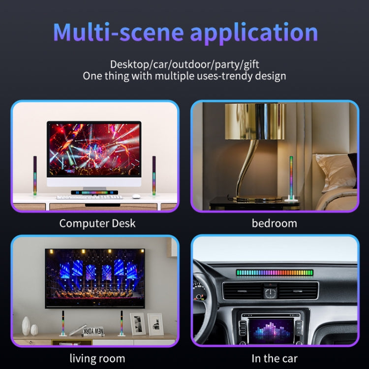 Luzes rítmicas LED RGB controladas por som para ambiente musical, luzes de captação, recarregável, com ficha