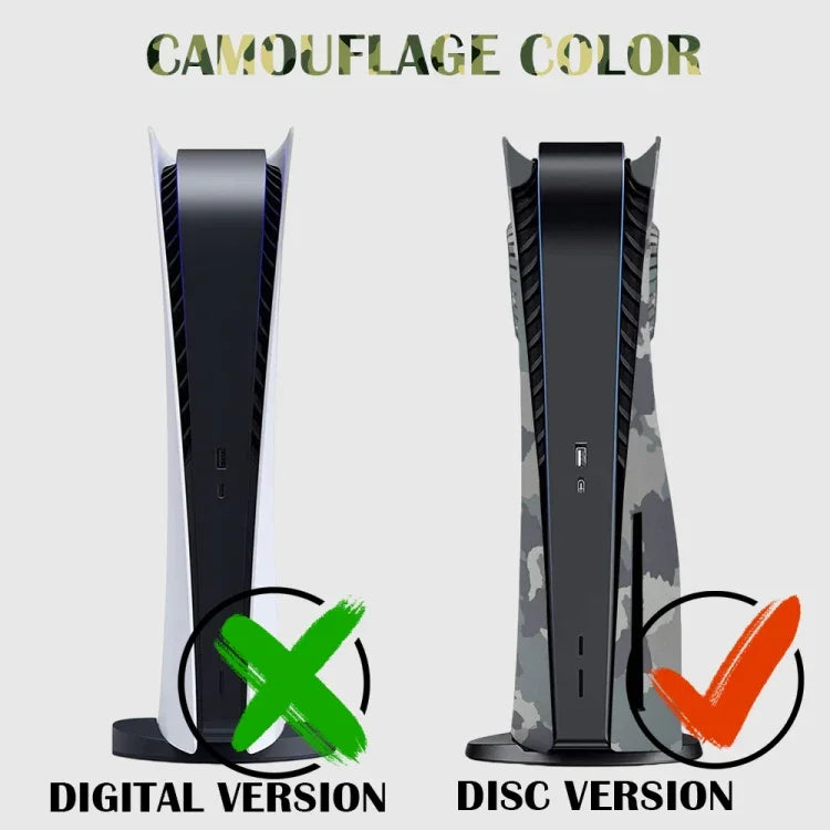 For PS5 CD-ROM Version Game Console Camouflage Shell Protective Cover, Camouflage