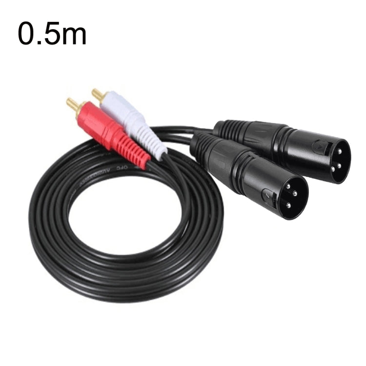 Cabo de Áudio Balanceado 2RCA para 2XLR Canon para Colunas, 0,5m, 1m, 1,5m, 3m