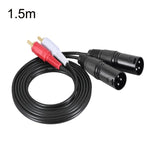Cabo de Áudio Balanceado 2RCA para 2XLR Canon para Colunas, 0,5m, 1m, 1,5m, 3m