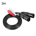 Cabo de Áudio Balanceado 2RCA para 2XLR Canon para Colunas, 0,5m, 1m, 1,5m, 3m
