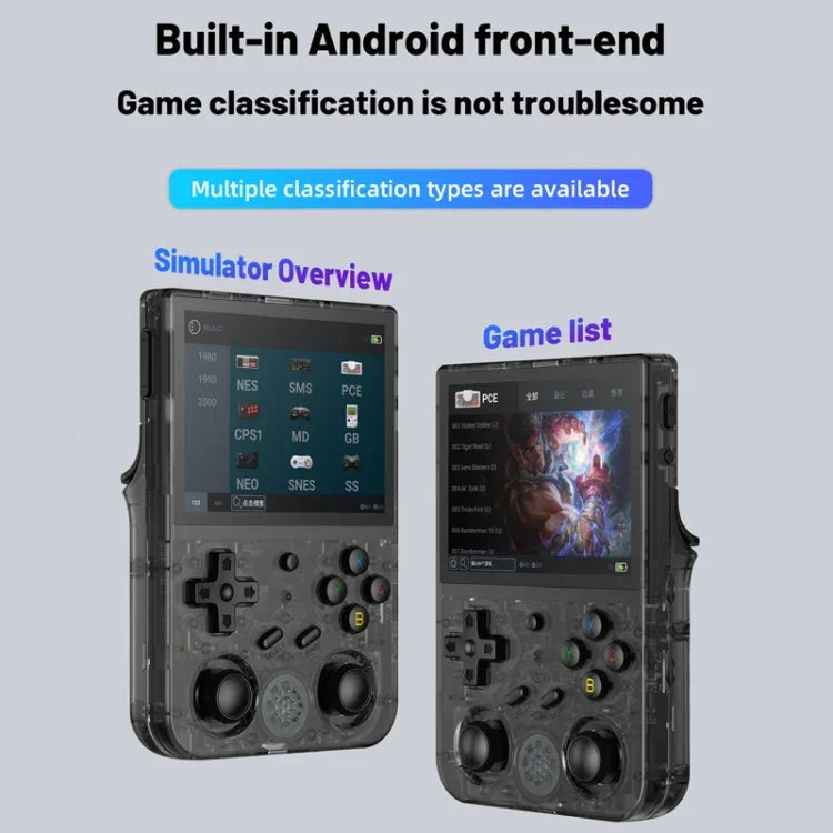 Consola de Jogos Portátil RG353V com Ecrã de 3,5 Polegadas, Caixa de Jogos Sem Fios Android 11 Linux OS, Apenas Máquina, 64G com 15.000 Jogos, 128G com 25.000 Jogos, 256G com 35.000 Jogos