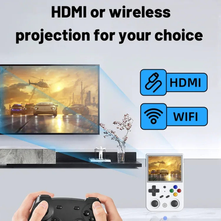 Consola de Jogos Portátil RG353V com Ecrã de 3,5 Polegadas, Caixa de Jogos Sem Fios Android 11 Linux OS, Apenas Máquina, 64G com 15.000 Jogos, 128G com 25.000 Jogos, 256G com 35.000 Jogos