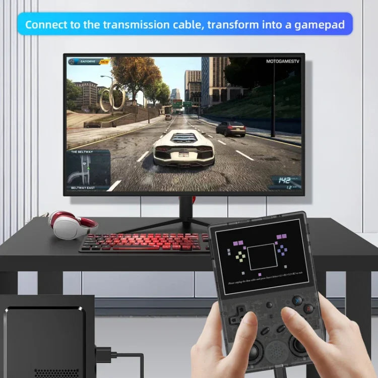 Consola de Jogos Portátil RG353V com Ecrã de 3,5 Polegadas, Caixa de Jogos Sem Fios Android 11 Linux OS, Apenas Máquina, 64G com 15.000 Jogos, 128G com 25.000 Jogos, 256G com 35.000 Jogos