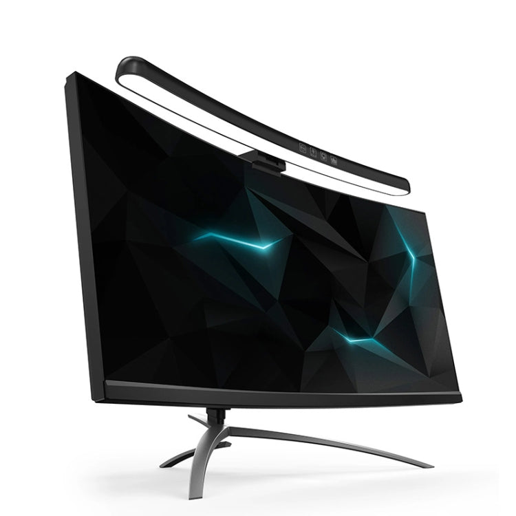 Lâmpada de Secretária para Computador com Ecrã Curvo Suspenso Luz de Secretária para Computador, Curvo Sem Luz de Fundo RGB, Curvo Com Luz de Fundo RGB