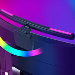 Lâmpada de Secretária para Computador com Ecrã Curvo Suspenso Luz de Secretária para Computador, Curvo Sem Luz de Fundo RGB, Curvo Com Luz de Fundo RGB