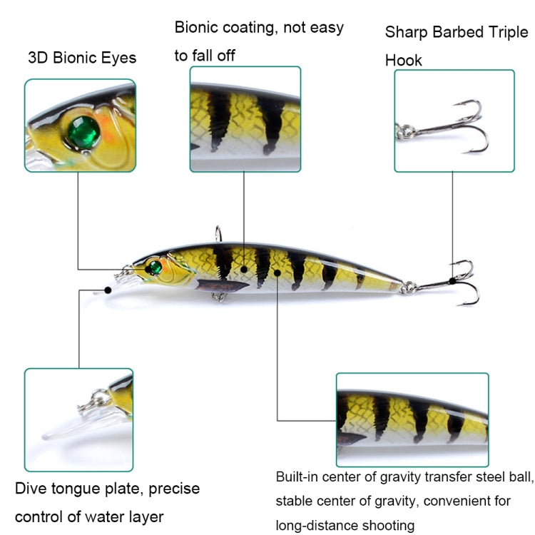 Isca Pintada Biónica LB106 11cm/11,5g para Pesca, Isca Dura Plástica, 1, 2, 3, 4, 5, 6, 7, 8, 9, 10, 11, 12, 13, 14, 15, 16, 17, 18