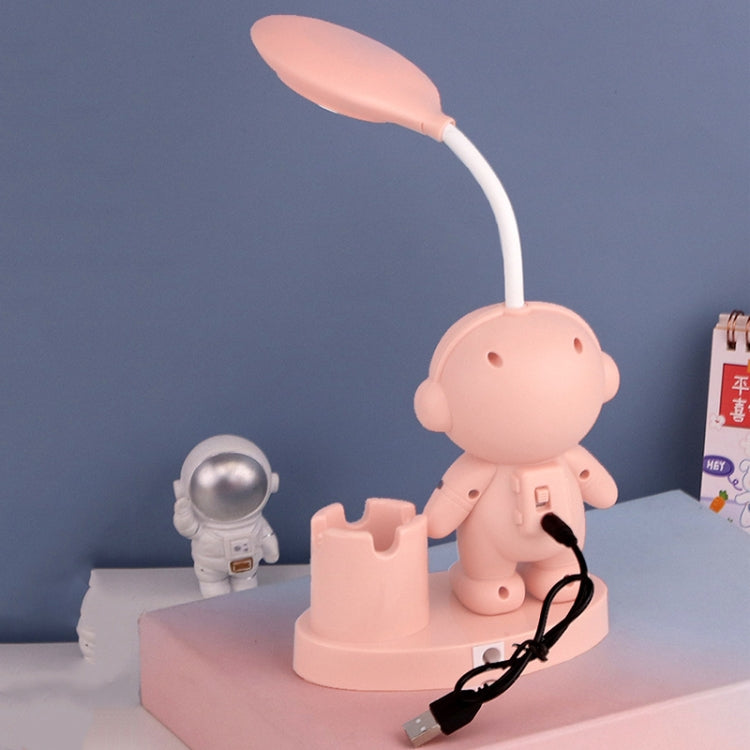 T509 Lâmpada de Secretária com Suporte para Canetas Astronauta com Função de Apontador de Lápis, T509 Branco, T509 Rosa, T509 Azul