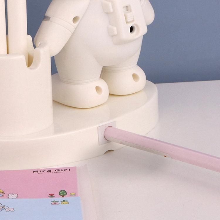 T509 Lâmpada de Secretária com Suporte para Canetas Astronauta com Função de Apontador de Lápis, T509 Branco, T509 Rosa, T509 Azul