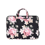 Mala para Portátil H40-B01 com Padrão de Rosa Branca, Bolsa Forrada para Computador com Alça, 12 Polegadas, 13 Polegadas, 14 Polegadas, 15 Polegadas