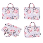 Mala para Portátil H40-B01 com Padrão de Rosa Branca, Bolsa Forrada para Computador com Alça, 12 Polegadas, 13 Polegadas, 14 Polegadas, 15 Polegadas