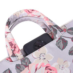 Mala para Portátil H40-B01 com Padrão de Rosa Branca, Bolsa Forrada para Computador com Alça, 12 Polegadas, 13 Polegadas, 14 Polegadas, 15 Polegadas