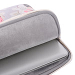 Mala para Portátil H40-B01 com Padrão de Rosa Branca, Bolsa Forrada para Computador com Alça, 12 Polegadas, 13 Polegadas, 14 Polegadas, 15 Polegadas