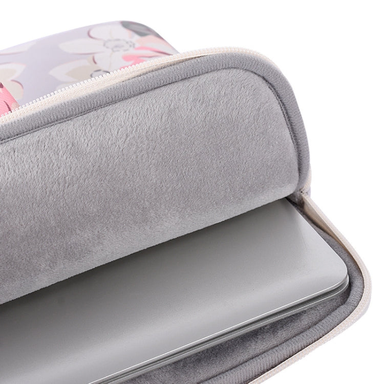Mala para Portátil H40-B01 com Padrão de Rosa Branca, Bolsa Forrada para Computador com Alça, 12 Polegadas, 13 Polegadas, 14 Polegadas, 15 Polegadas