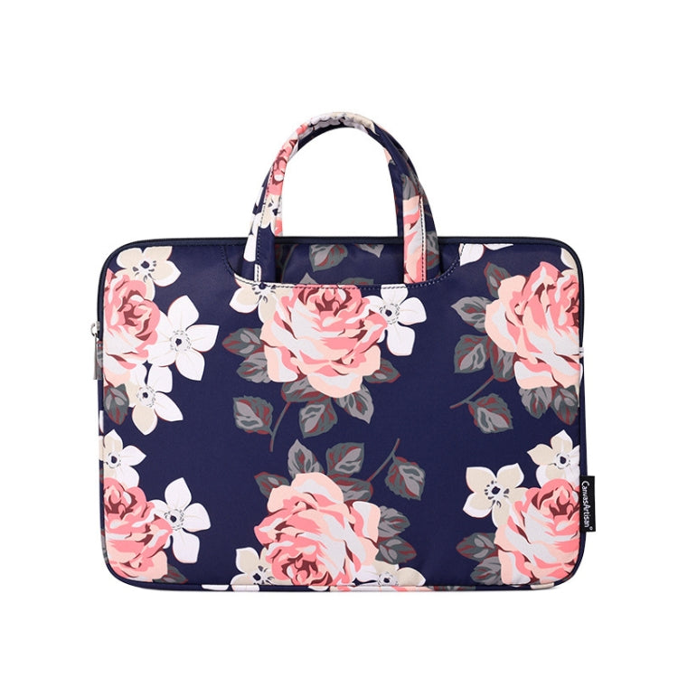 Mala para Portátil H40-B01 com Padrão de Rosa Branca, Bolsa Forrada para Computador com Alça, 12 Polegadas, 13 Polegadas, 14 Polegadas, 15 Polegadas