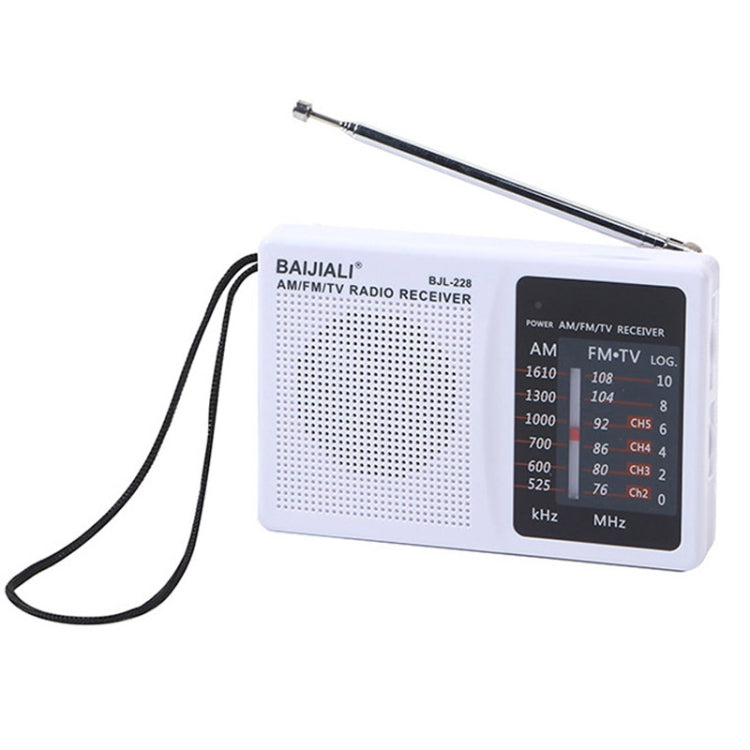 Rádio FM AM Retro Portátil BAIJIALI BJL228 com Altifalante Incorporado, BJL228 Branco, BJL228 Preto