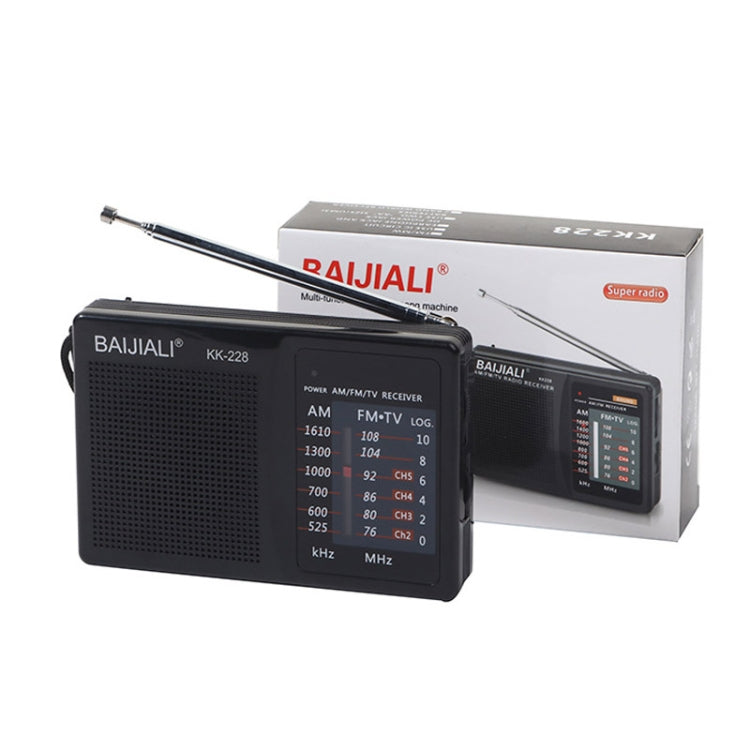 Rádio FM AM Retro Portátil BAIJIALI BJL228 com Altifalante Incorporado, BJL228 Branco, BJL228 Preto