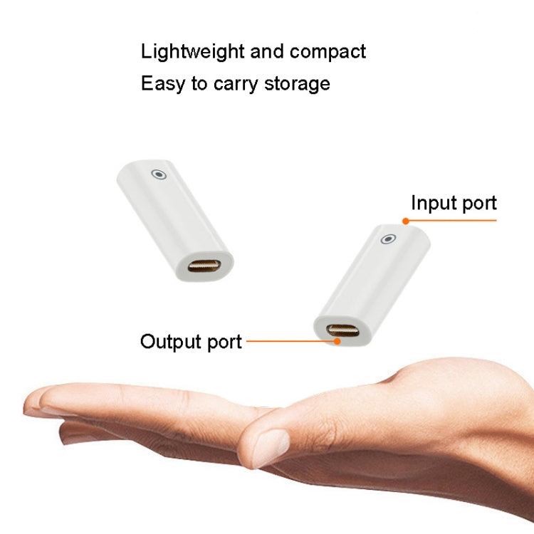 Adaptador de Carregamento para Apple Pencil 1/2, Conversor de Carregamento Estilete, Fêmea 8Pinos para Fêmea 8Pinos, Fêmea 8Pinos para Fêmea Tipo-C/USB-C