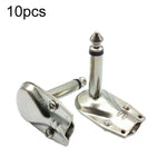 10pcs Plugue de Guitarra de Ângulo Direito 6,35mm Conector de Áudio Microfone Amplificador, Mono, Binaural