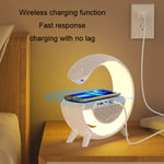 Coluna Bluetooth com Luz Ambiente e Carregamento Sem Fios Inteligente, DH001 (Branco)
