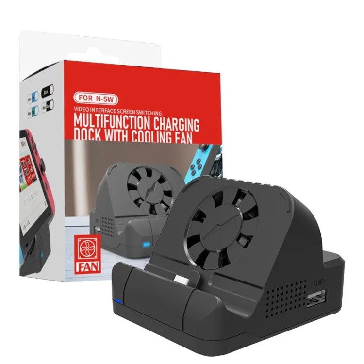 Para Nintendo Switch / Switch OLED SW300 Conversor de Vídeo HDMI com Ventoinha de Arrefecimento Base Carregadora, Base Carregadora com Ventoinha de Arrefecimento