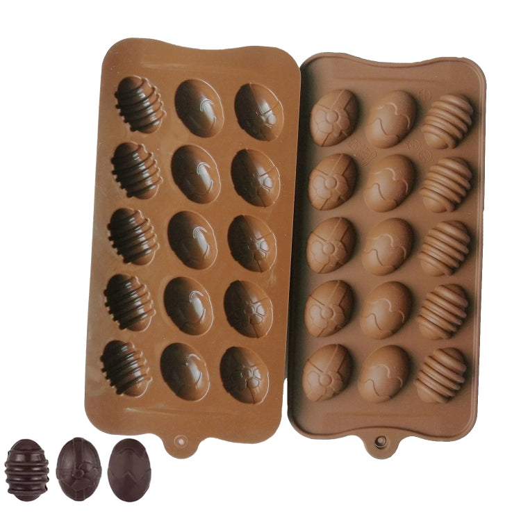 Molde de Silicone para Chocolate Mini Ovo Colorido de Páscoa, 15 Ovos