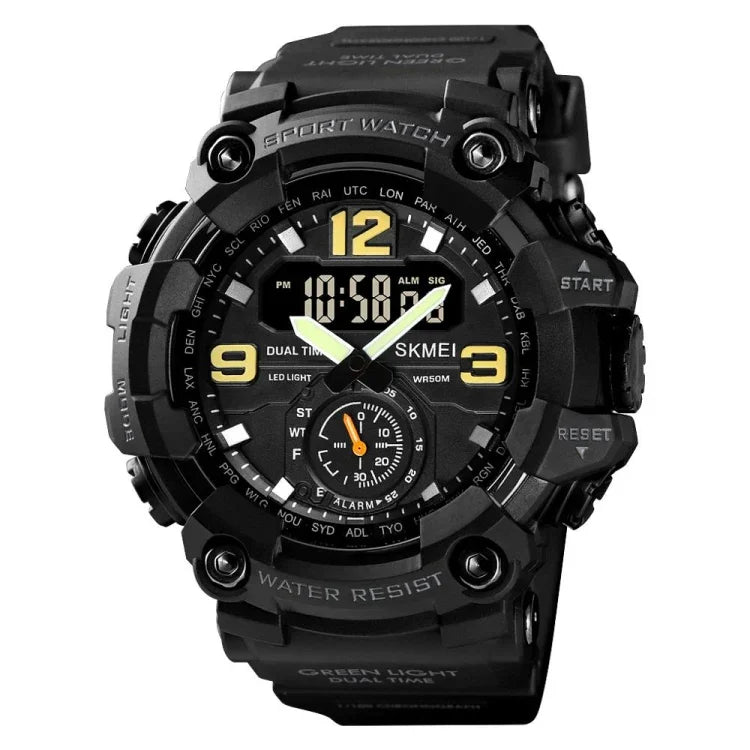 Relógio Masculino SKMEI 1637 Desportivo com Mostrador Grande, Digital, Exterior, Plástico Amortecedor, Preto, Verde Exército, Camuflado Azul, Camuflado Verde Exército, Cinzento Preto