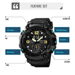 Relógio Masculino SKMEI 1637 Desportivo com Mostrador Grande, Digital, Exterior, Plástico Amortecedor, Preto, Verde Exército, Camuflado Azul, Camuflado Verde Exército, Cinzento Preto