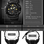 Relógio Masculino SKMEI 1637 Desportivo com Mostrador Grande, Digital, Exterior, Plástico Amortecedor, Preto, Verde Exército, Camuflado Azul, Camuflado Verde Exército, Cinzento Preto