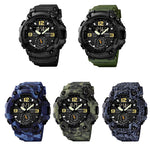 Relógio Masculino SKMEI 1637 Desportivo com Mostrador Grande, Digital, Exterior, Plástico Amortecedor, Preto, Verde Exército, Camuflado Azul, Camuflado Verde Exército, Cinzento Preto