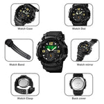 Relógio Masculino SKMEI 1637 Desportivo com Mostrador Grande, Digital, Exterior, Plástico Amortecedor, Preto, Verde Exército, Camuflado Azul, Camuflado Verde Exército, Cinzento Preto