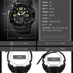 Relógio Masculino SKMEI 1637 Desportivo com Mostrador Grande, Digital, Exterior, Plástico Amortecedor, Preto, Verde Exército, Camuflado Azul, Camuflado Verde Exército, Cinzento Preto