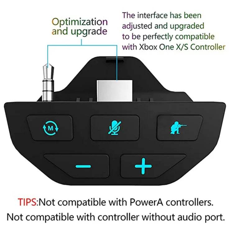 Para Microsoft Xbox One S / X / Elite HS-XO193A Amplificador de Som para Comando Adaptador de Auscultadores 3,5mm, Para Xbox One S / X / Elite