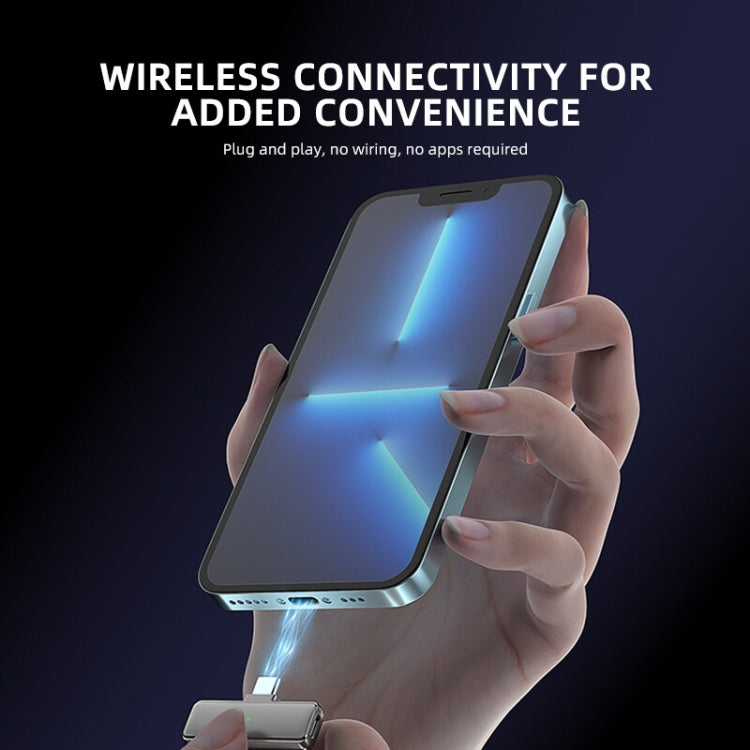Microfone Lavalier Digital Sem Fios com Compartimento de Carregamento, Especificações:, S16-S Um para Dois Preto Interface USB-C/Type-C, S16-S Um para Dois Preto Interface de 8 Pinos