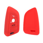 For BMW 1 Series X4/X2/XM5 2pcs Soft Silicone Remote Key Cover, Red, Rose Red, Pink, Sea Blue, Luminous Blue, Dark Gray