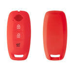 For 2023 Nissan Altima 2pcs Three-Button Key Silicone Protective Case, Black, Red, Rose Red, Pink, Blue, Apple Green, Orange, Sea Blue, Purple, Luminous Blue, Luminous Green, White