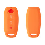For 2023 Nissan Altima 2pcs Three-Button Key Silicone Protective Case, Black, Red, Rose Red, Pink, Blue, Apple Green, Orange, Sea Blue, Purple, Luminous Blue, Luminous Green, White