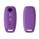 For 2023 Nissan Altima 2pcs Three-Button Key Silicone Protective Case, Black, Red, Rose Red, Pink, Blue, Apple Green, Orange, Sea Blue, Purple, Luminous Blue, Luminous Green, White