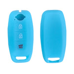 For 2023 Nissan Altima 2pcs Three-Button Key Silicone Protective Case, Black, Red, Rose Red, Pink, Blue, Apple Green, Orange, Sea Blue, Purple, Luminous Blue, Luminous Green, White